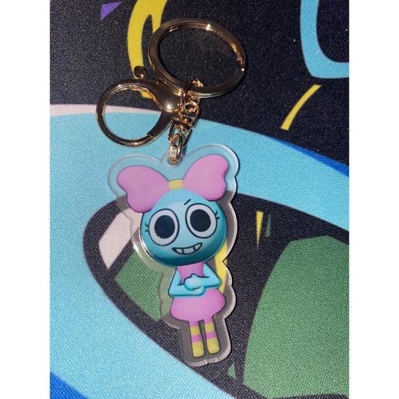 Poppy Keychain Keyring Acrylic Metal Clasp Charm Dandy's World - Picture 1 of 2
